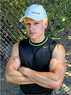 Alphalete MEN BODYBUILDING Baseball Cap HAT BODYBUILDER ADJUSTABLE ALL WHITE GYM